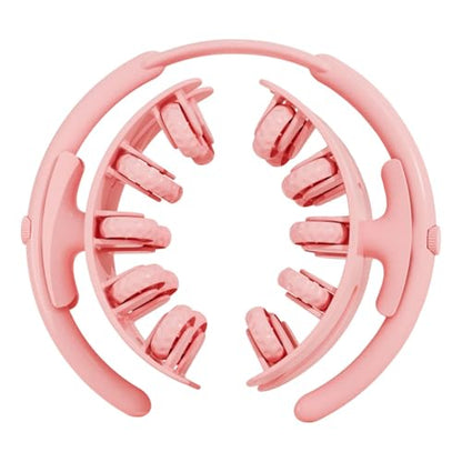 Leg Massage Tool with 20 Wheels Detachable Smooth Rolling 11x10.2x3.2inch Lightweight Multipurpose Adjustable, Pink