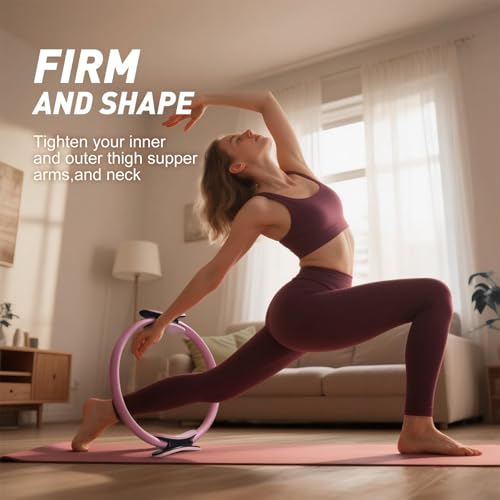 Pilates Kit, Home Pilates Workout Kit for Women, Pilates Equipment with 14" Pilates Ring and Ball, Resistance Bands, Sliders & Grip Socks Accessories for Starter Home Workouts