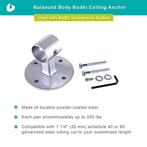 Balanced Body Bodhi Ceiling Anchor, Heavy-Duty Powder-Coated Steel Ring Bracket Mount for Bodhi Suspension Trainer System, Mounting Accessory for Home Gym or Pilates Studio Use
