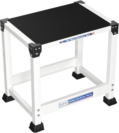 GanFindX Steel Plyo Box, 17×13 Inch Surface Metal Plyometric Jumping Box - color: White