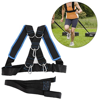Sled Harness Training Gear for Athletes, a Complete Physical Training Kit with Adjustable Shoulder Straps for Pulling a sled or tire for Intense Workouts