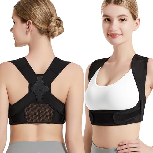 Posture Corrector for Back Support: Adjustable Shoulder Posture Brace for Men and Women (Black, Small/M) - color: Black, size: S/M
