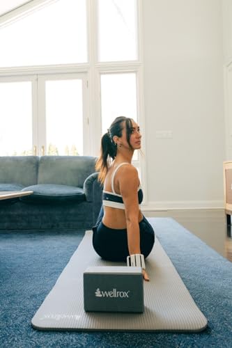 Wellrox Supportive Yoga Block Non-Slip EVA for Yoga, Pilates, Stretching, and Meditation (4"x6"x9") - color: Rose Gold