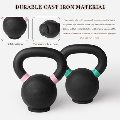 Kettlebell Weights Gym Solid Cast Iron Kettle Bells, Home Strength Training Dumbbell, Thickened Rubber Base, Sports Equipment(Dark green-10kg)
