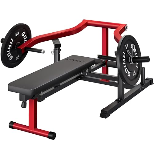 Chest Press Machine, GOIMU Z1-PRO Weight Bench Press Machine with Independent Arms, Adjustable Flat Incline Bench Press for Chest, AB Workout Home Gym Equipment - color: Red