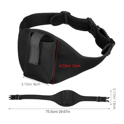 Mic Fitness Waist Belt Adjustable Microphone Holder Bag with Neoprene Material Sweat-resistant 75.5cm for Fitness Trainers and Outdoor Running