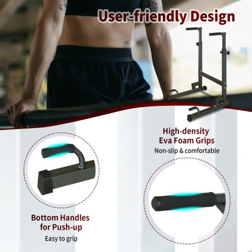 Power Tower Pull Up Bar Station Workout Dip Station for Home Gym Strength Training Fitness Equipment