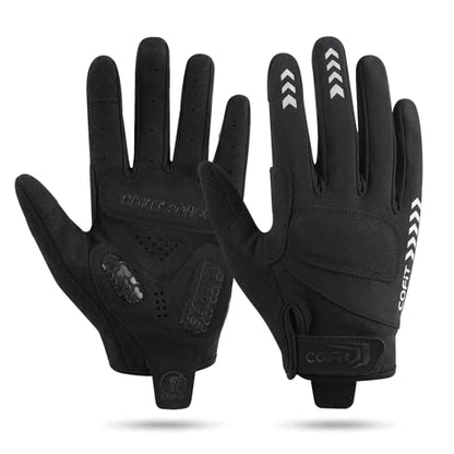 Cycling Gloves for Men Women, Full Finger Bike Gloves with Touchscreen Fingers, 4mm Padded Palm, Breathable Lightweight Bicycle Gloves with Anti-Slip Grip for Road Cycling, MTB, Commuting - size: X-Large