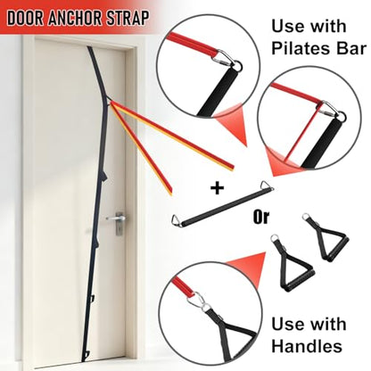 VEICK Pull Up Assist Resistance Bands for Home Gym - color: Colorful Set of 4 + Pilates Bar
