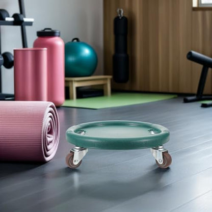 Ab Roller Wheel and Balance Rotating Disc for Core Training, Multi-function Silent Abdominal Exercise Equipment with Four Wheels, Green Abs Workout Sliders for Home Fitness