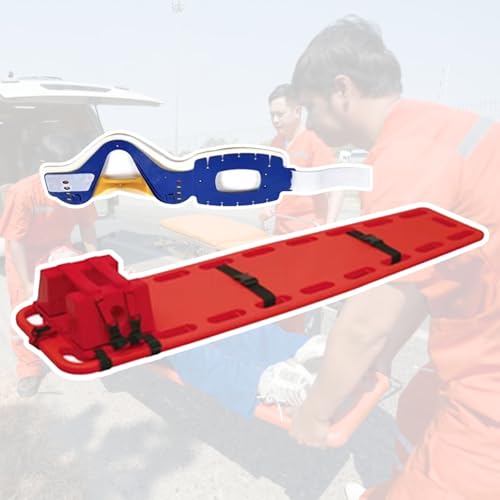 Foldable Spine Board Stretcher for Patient - Water-Resistant Emerncy Backboard with Head Fixator & Cervical Collar - tial First Aid Kit for Lifeguards & Mcal Personnel - color: Complete Set
