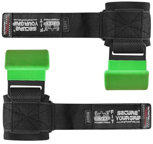 Weight Lifting Rod Hooks Heavy Duty Wrist Wraps Power Weight Lifting Training Gym Grips Straps Set of 2 - color: Lime, size: WOMEN-Wrist Size Small/Medium