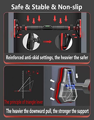 Chin Up Bar Door Frame Pull-up Bar, No Screw Wall Mount Steel Fitness Horizontal Bar, Home Portable Fitness Equipment, Load 250 Kg (Size : 78-98CM) - size: 78-98CM