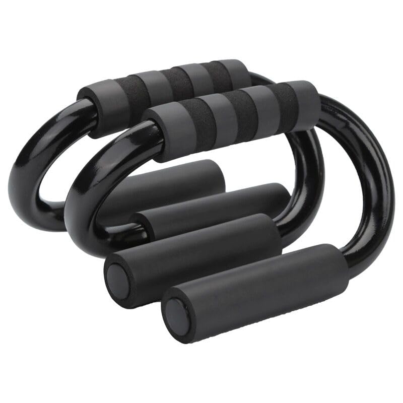 1 Pair S-Shaped Push Up Bars Non-Slip Push Up Stands Sweat Absorbent Foam Handles Floor Strength Training Equipment for Men Women Home Gym