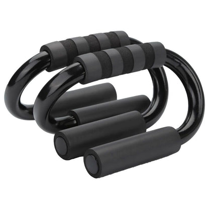 1 Pair S-Shaped Push Up Bars Non-Slip Push Up Stands Sweat Absorbent Foam Handles Floor Strength Training Equipment for Men Women Home Gym
