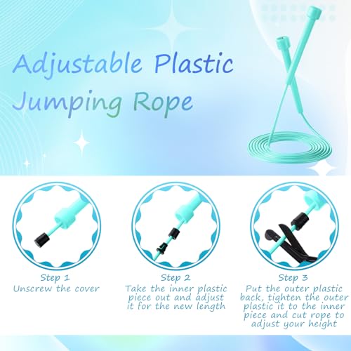 72/144 Pcs PVC Jump Ropes Bulk Fitness 9.2 ft Adjustable Skipping Rope Versatile Speed Rope with Plastic Handles for Women Men Endurance Training Cardio Exercise Workout Outdoor - color: Bright