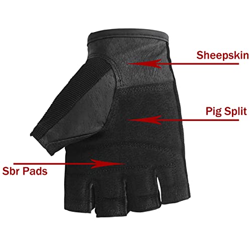 Luwint Mens Workout Gloves, Leather SBR Padded Exercise Gloves for Men Weight Lifting Breathable Snug Fit Gym Gloves for Training, Weightlifting, Fitness