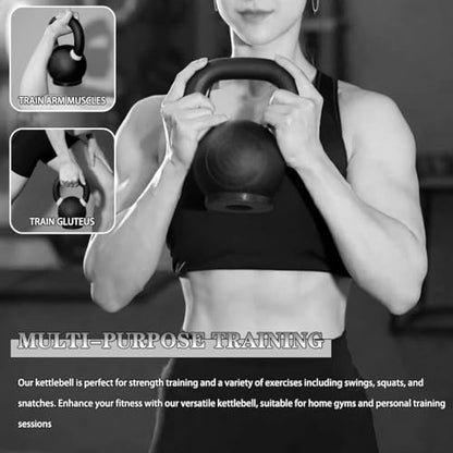 Kettlebell Weights for Women Fitness Training Cast Iron Kettle Ball, Professional Sports Squat Kettle Bells, Silent Anti-Collision, Glutes/abs/arms(White-4kg)