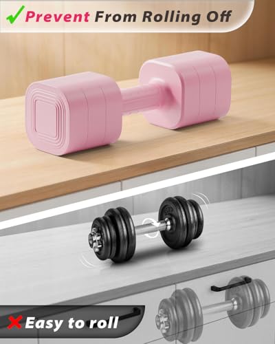 Ragebby Adjustable Dumbbell Set of 2, Weights for Men and Women at Home - color: PINK, style: 10LB(5LB Pair)