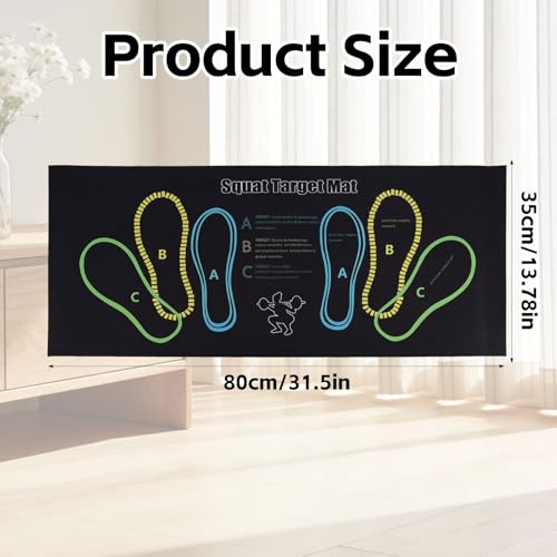 Squat Target Pad with Foot Position, 80x35cm/31.5x13.78in Non-Slip Squat Mat Home Gym & Fitness Accessories for Squats Leg Workouts Abdominal Training