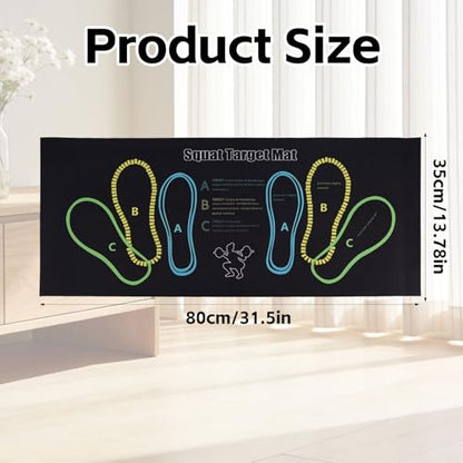 Squat Target Pad with Foot Position, 80x35cm/31.5x13.78in Non-Slip Squat Mat Home Gym & Fitness Accessories for Squats Leg Workouts Abdominal Training