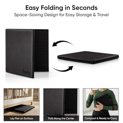 Yoga Knee Pad Cushion Exercise Knee Pad Folding, 1/2" Thick 24"x12" Eliminate Pain During Yoga or Exercise Workout– Extra Thick Padding& Support for Yoga Pilates, Fitness Exercise