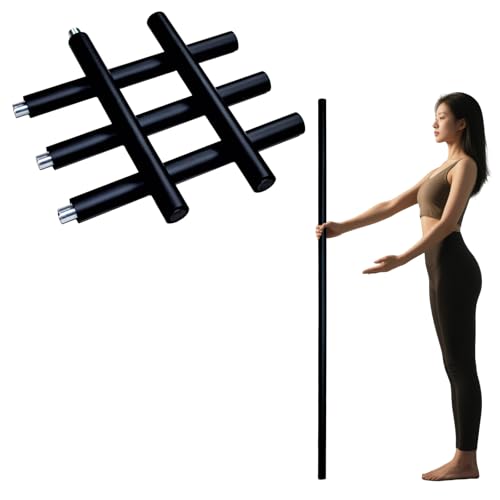 yoga stick is made of sturdy steel that is 5 feet high and an adjustable stretching stick, providing flexibility, agility, and balance. Covered with thick and comfortable foam layer