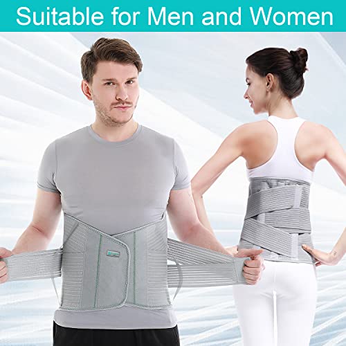 Entire Back Brace, Lumbar Support Belt for Women & Men, Adjustable Waist Trainer Belt for Entire Back Pain Relief,Keeps Your Spine Straight and Safe (M) - size: Medium (Pack of 1)