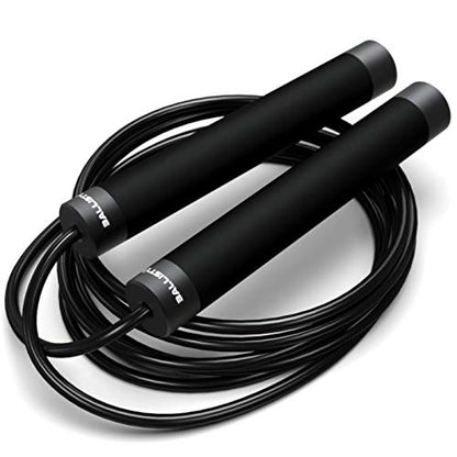Ballistyx Jump Rope - Premium Speed Jump Rope with 360 Degree Spin, Steel Handles, Silicone Grips and 2 x Adjustable Cables - for Crossfit, Gym & Home Fitness Workouts & More
