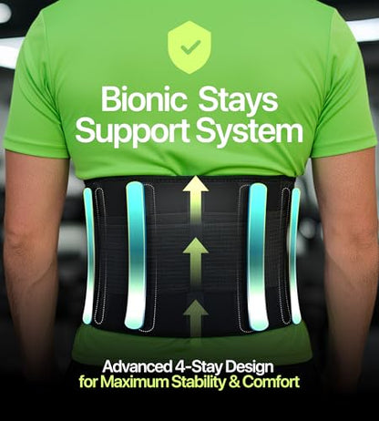 Plus Size Lower Back Brace 5XL - The Most Effective Back Pain Relief for Men & Women, Adjustable Lumbar Support Belt for Injury Prevention, Sciatica, Scoliosis, Herniated Disc
