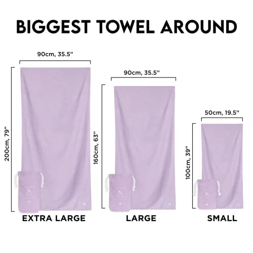 Dock & Bay Beach Towel - Quick Dry, Sand Free - Compact, Lightweight - 100% Recycled - Includes Bag - Essential - Meadow Lilac, Extra Large (200x90cm, 78x35) - color: Essential - Meadow Lilac, size: Extra Large (200x90cm, 78x35")