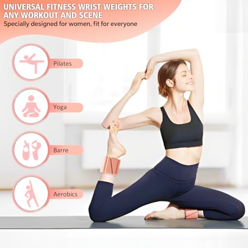 T98 Wrist & Ankle Weights for Women Men, Wearable Wrist Weights Set of 2(1Lbs Each), Adjustable Arm Leg Bracelet Weights for Strength Training, Aerobics, Barre, Suit for Home Outdoor Workout