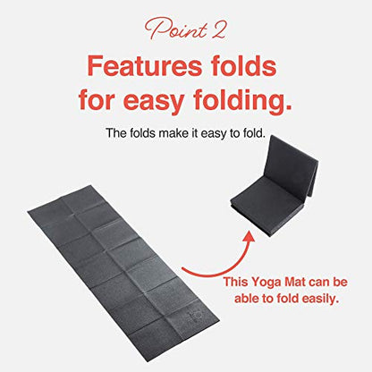 Primasole Folding Yoga Travel Pilates Mat Foldable Easy to Carry to Class Beach Park Tear resistant Travel Picnics 4mm Thick 9 Colors
