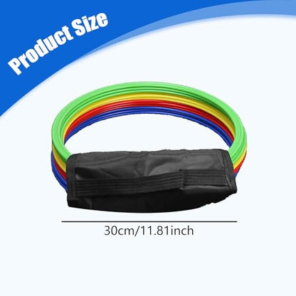 Set of 12 Agility Rings, Multifunctional Jumping Hoops, Circles for Games, Football, Gymnastics - size: 30cm