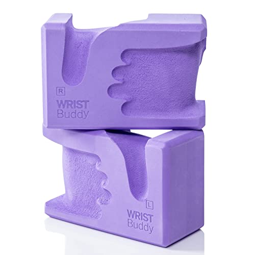WRISTBuddy® Yoga Blocks 2-Pack (Left + Right) — Ergonomic, Hand-Shaped EVA Blocks for Wrist Relief & Better Grip | Doctor-Designed Support for Yoga, Pilates, Handstands, Push-Ups & Rehab - color: Lavender