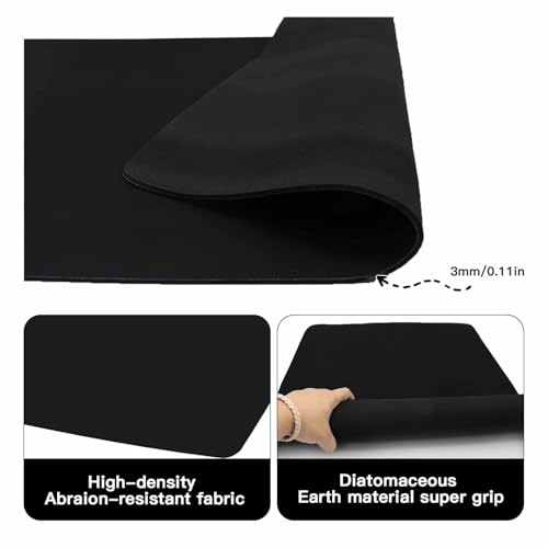 Non-Slip Elliptical Machine Mat - Durable Workout Mat for Under Desk Ellipticals, Seated Foot Pedal Exercisers, Floor Protection & Stability for Home Gym Equipment (23.7" x 15.9")