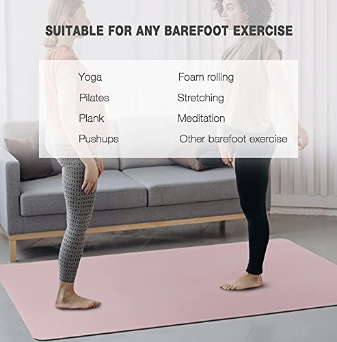 UMINEUX Large Yoga Mat for Men and Women 1/4 & 2/5 Inch Extra Thick TPE Fitness Mat for Home Gym Workout, Non-Slip, Eco Friendly Exercise Mat for Yoga, Pilates, Stretching, Meditation