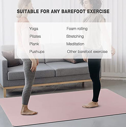 UMINEUX Large Yoga Mat for Men and Women 1/4 & 2/5 Inch Extra Thick TPE Fitness Mat for Home Gym Workout, Non-Slip, Eco Friendly Exercise Mat for Yoga, Pilates, Stretching, Meditation
