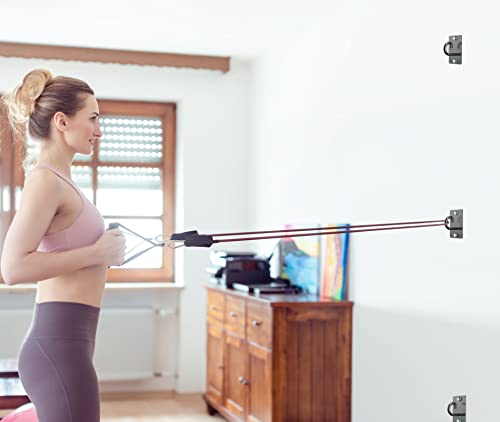 Wall Mount Workout Anchors for Resistance Bands,Body Weight Straps,Strength Training, Yoga, Home Gym, Physical Therapy Exercise and Closed Loop Bands (Gun-Black)