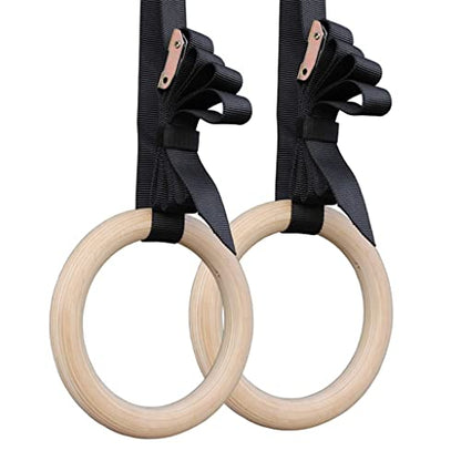 VIDI 1 Pair Gymnastic Rings Pull Up Gym for Home Fitness Strength Training. 2.8cm*4.5m Adjustable Straps for Optional