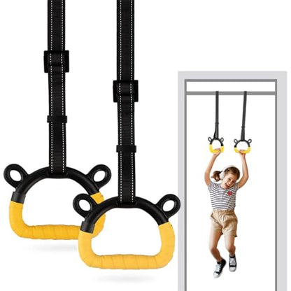 Proberos® 1 Pair Kids Gymnastic Rings Safe 400Kg Loading Robust Gymnastic Rings for Home Exercise 200cm Adjustable Gymnastic Ring, Home Fitness Equipment, Indoor and Outdoor Pull-up Bar