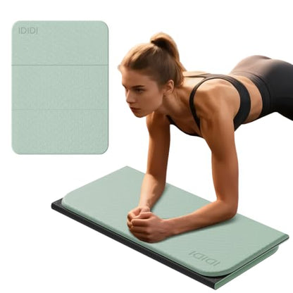 Foldable Exercise Pad Extra Thick 1.2" x 14" x 24" - color: Green+Black