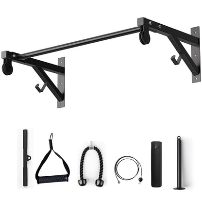 Pull Up Bar Wall Mounted, Heavy Duty 650 lbs Capacity Chin Up Bar, 48" Multi-Grip Strength Training Pull-up Bars, for Home Gym Garage/Backyard Total Body Workout, Ease Of Use Mounting