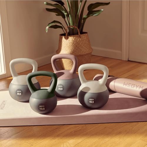WeGym Soft Kettlebells and Kettlebell Sets for Home Strength Training - color: Pink, style: 25LB