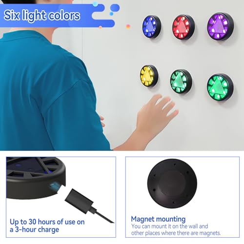 JOJOCY Reaction Training Light Magnetic, 5 Lights Color 6 Modes 30h Battery Life Improves Reaction Speed and Agility for Soccer, Basketball, Boxing, Rugby, Daily Entertainment