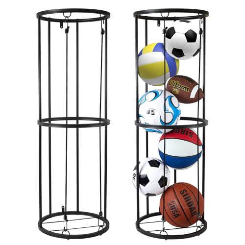 Garage Ball Storage Rack for Basketball & Soccer, Metal Wall-Mount - size: Medium size
