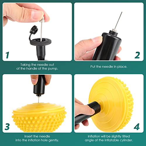 12 Pack Balance Pods Stability Balance Trainer Dots with Needle Pump Half Spiky Fitness Ball Domes for Men Women Stability Training, Physical Therapy, Core Strength Gymnastics Home Exercise
