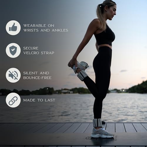 FFLLOOWW Adjustable Ankle & Wrist Weights Set, 2 lbs Each (4 lbs Total), Soft Comfortable Weights for Walking, Pilates, Barre & Home Workouts with Secure Fit for Women & Men