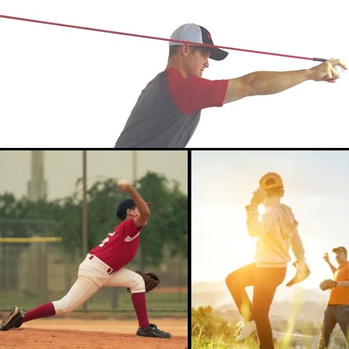 Baseball and Softball Resistance Training Bands,Pitching Training Aids, Baseball Connectors with Door Anchor are Baseball Training Accessories Improve Pitching,Arm Strength.-Red