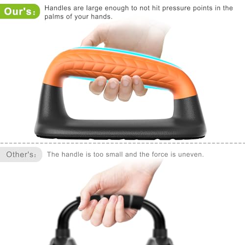 SELEWARE Push Up Bars Pushup Stands Push Up Handles w/Soft Rubber Handles - color: A: Black & Orange
